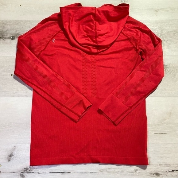 Zyia Active Sunset Red Peak Performance Seamless Perforated Hoodie, Size Large - Picture 8 of 9